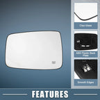 Heated Mirror Glass Left Side for Dodge Ram 1500 2500 (2009-2018)