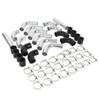12Pcs 2.5" Intercooler Pipe Kit with T-Bolt Clamps & Silicone Couplers