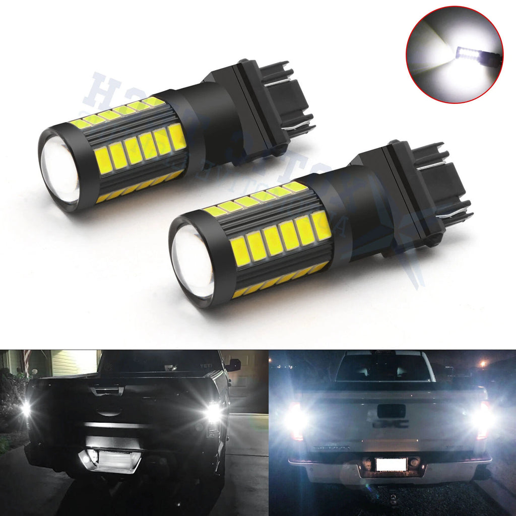 6000K Xenon White LED Backup Reverse Light Bulbs for 3156/3157 (2016–2024)
