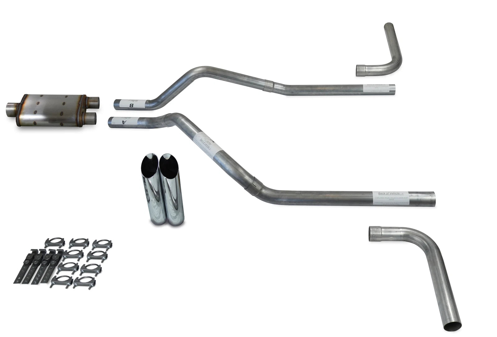 Dual Exhaust Kit for Chevy Blazer (1992–1994) - 2.5" Side Exit, XL Slash Tips