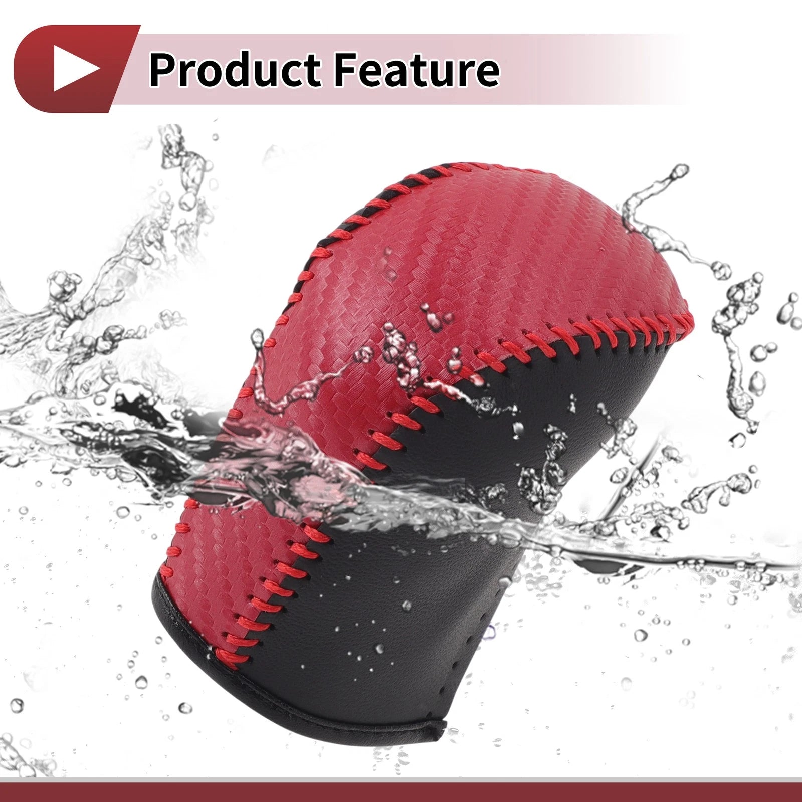 1Pc Gear Shift Knob Cover for Subaru Forester (2006–2012) Red Faux Leather