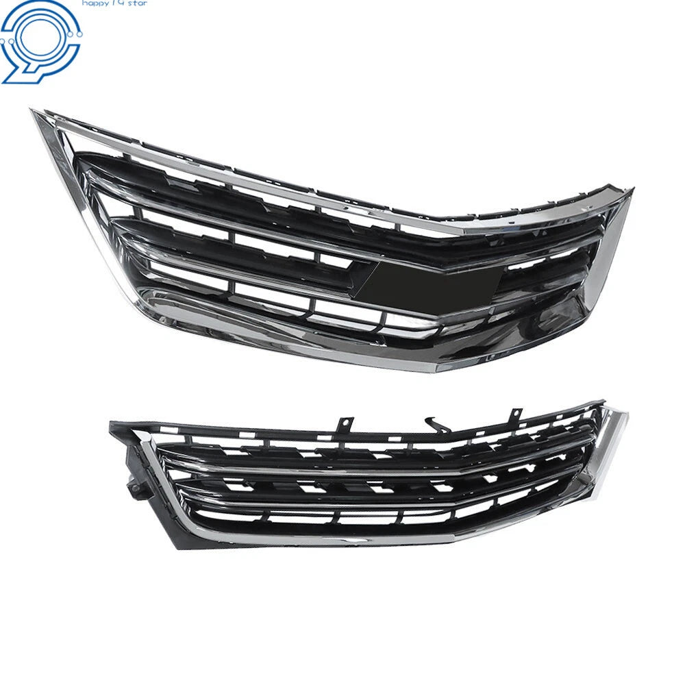 Set of 2 Chrome Black Front Grilles for Chevrolet Impala (2014-2020)