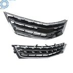 Set of 2 Chrome Black Front Grilles for Chevrolet Impala (2014-2020)