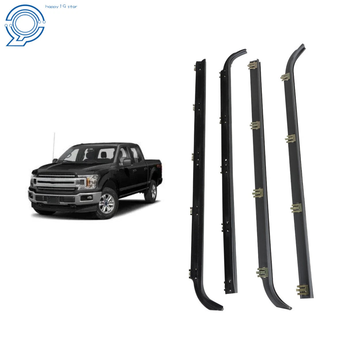 Set of 4 Window Sweep Seals for Ford Truck