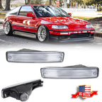 JDM Chrome Clear Front Bumper Turn Signal Lights for Honda CRX (1990–1991)