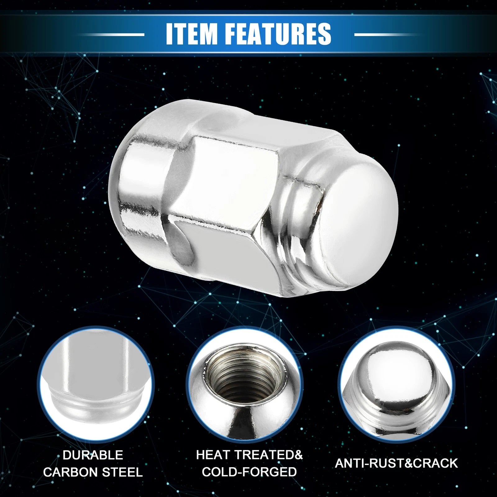 10 Pcs Wheel Lug Nuts for Honda CR-V (M12x1.5)