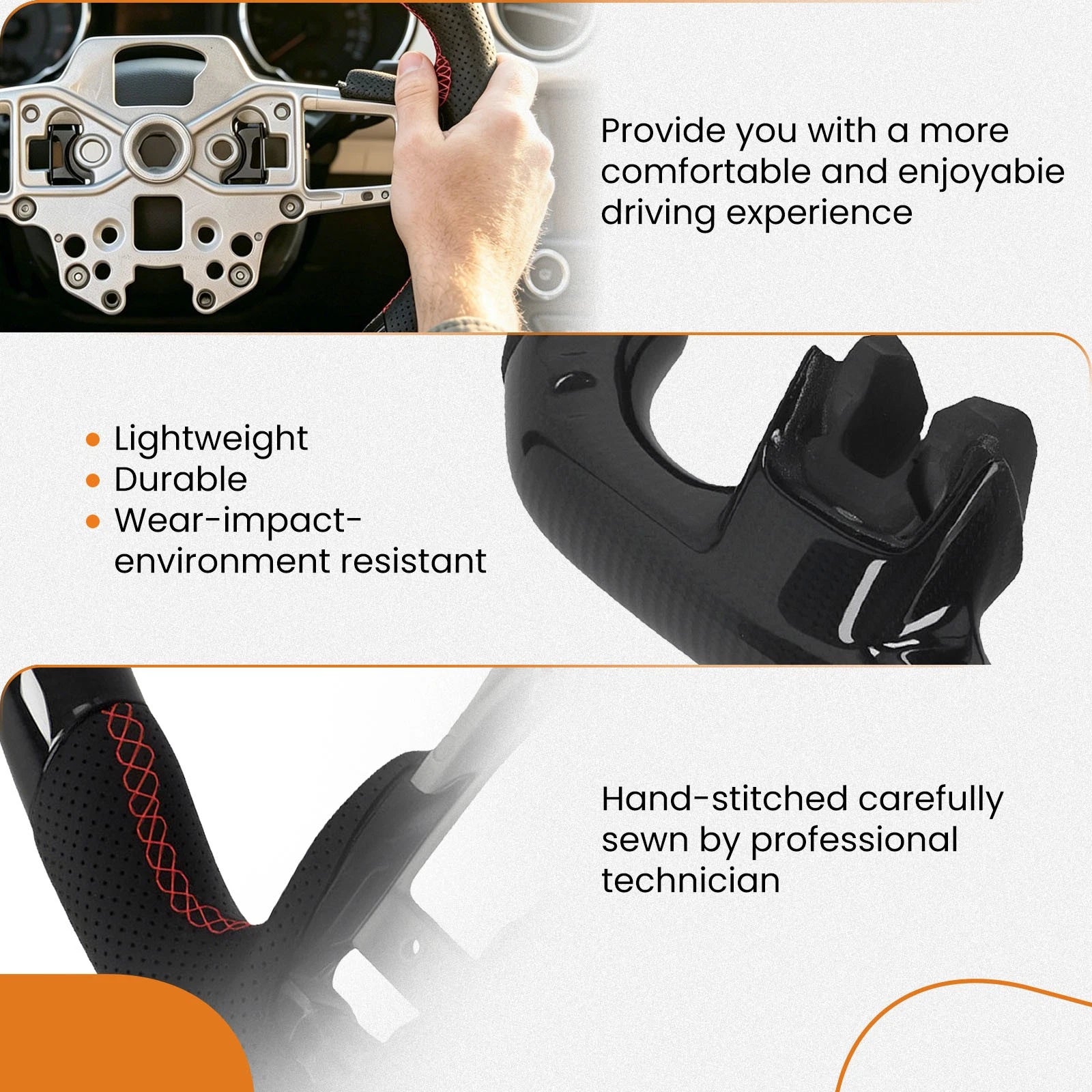 Carbon Fiber Steering Wheel for Ford Mustang (2018–2023)