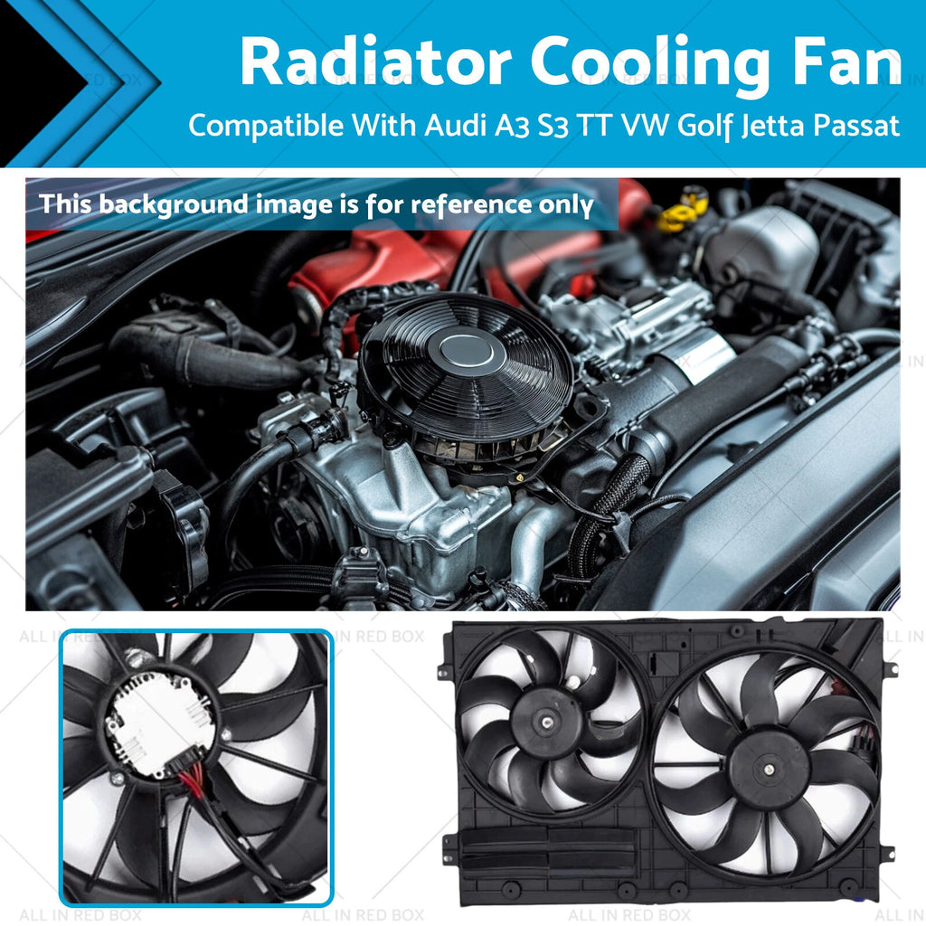 Radiator Cooling Fan for VW Passat 3C2, Jetta 1K2, Tiguan 5N, Golf, Touran (2006–2015)