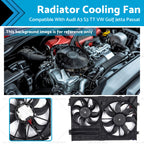 Radiator Cooling Fan for VW Passat 3C2, Jetta 1K2, Tiguan 5N, Golf, Touran (2006–2015)