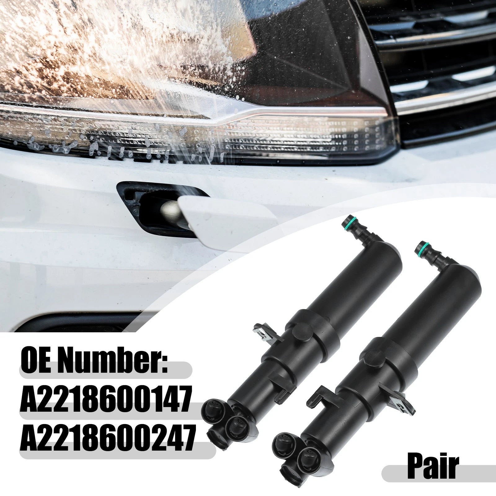 1 Pair Headlight Washer Nozzle for Mercedes-Benz CL550 CL600 (2007–2013)