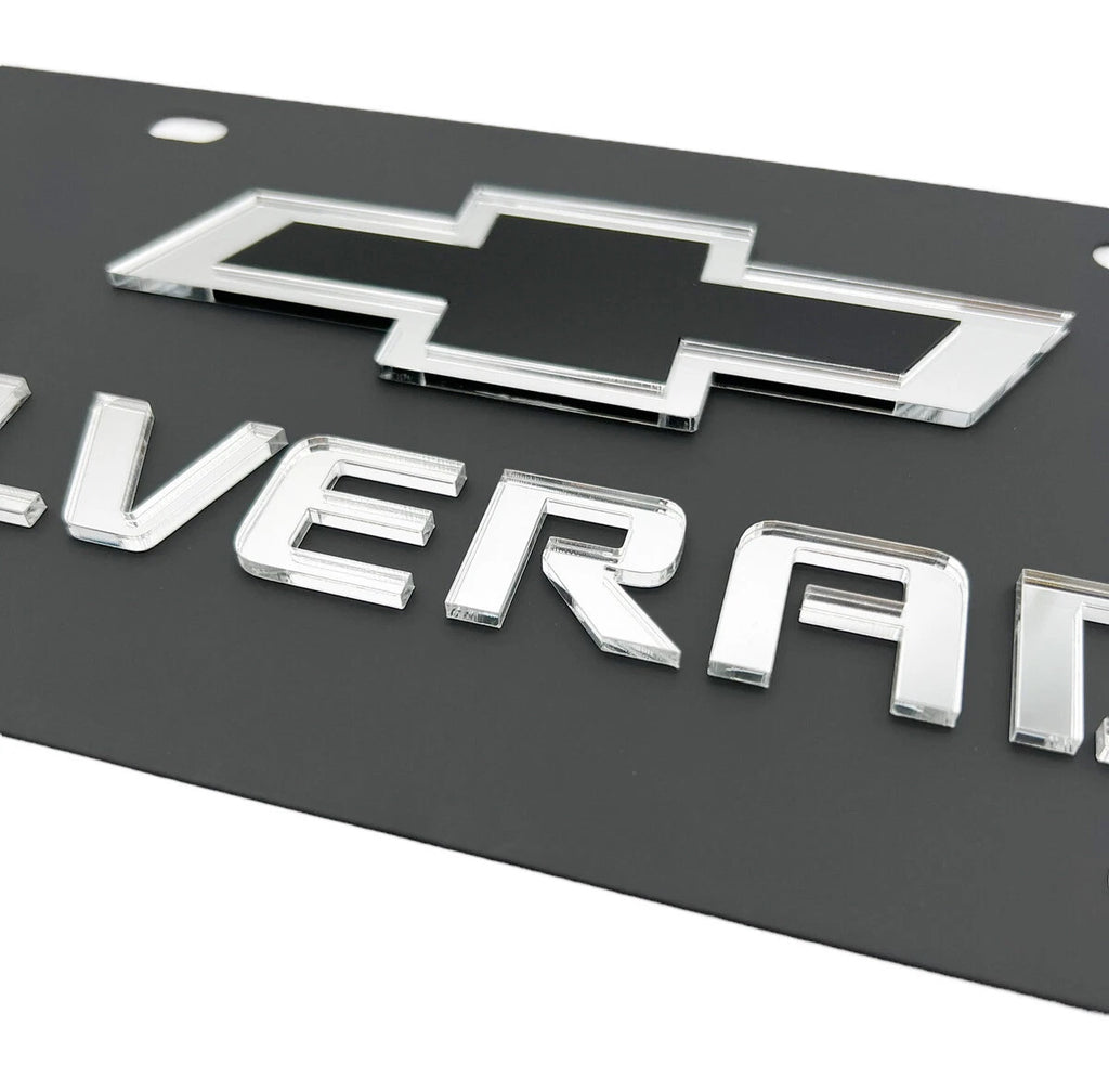 Bowtie Emblem Mirror 3D Black for Chevrolet Silverado (2014–2018)
