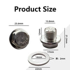 M14x1.5 Transmission Drain Plug & Gasket for KIA, BYD, Chrysler, Fiat, Honda, Mazda