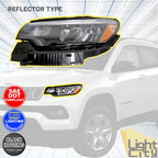 LED Reflector Headlight for Jeep Compass (2022–2026) w/o LED DRL w/ Bulb Driver