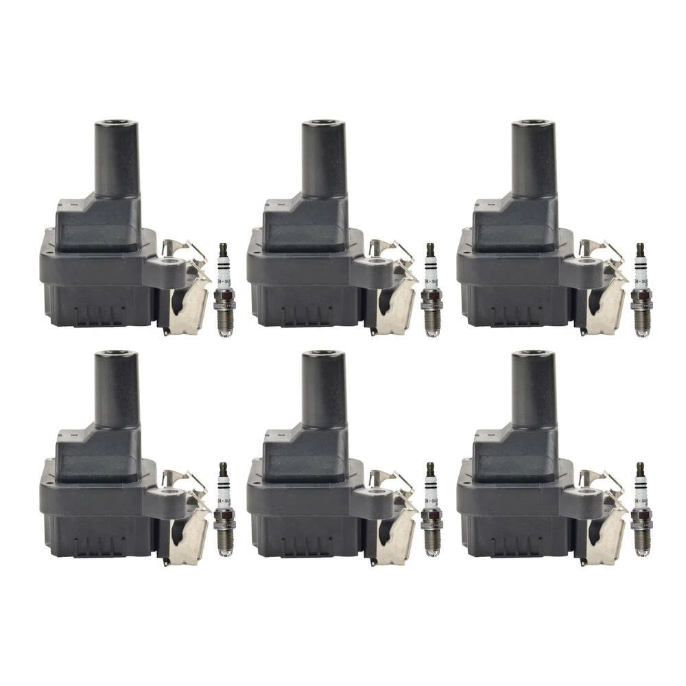 Set of 6 Ignition Coils & 6 Spark Plugs for BMW E39 528i E36 M3 (1997–2003)