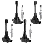 4X Ignition Coils + 4X Iridium Spark Plugs for Nissan Altima Sentra Rogue (2007–2019)