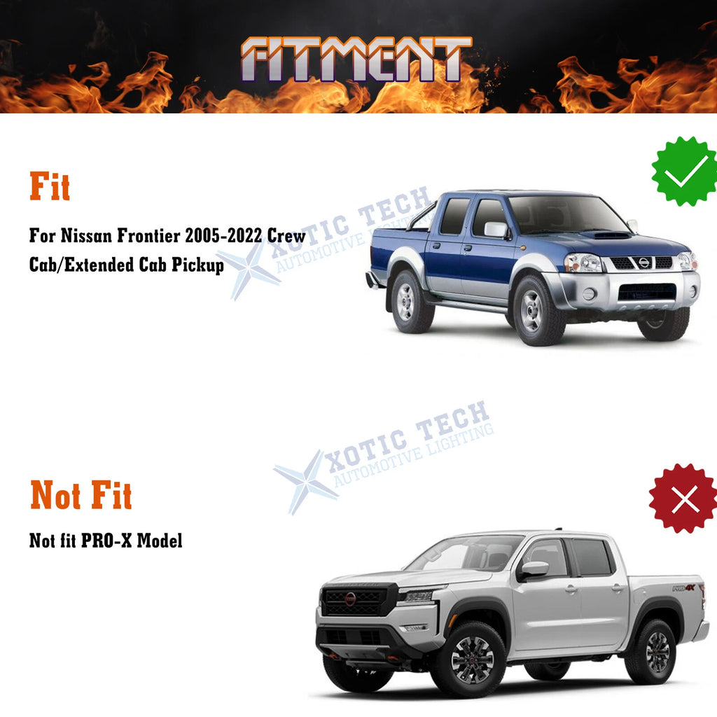 Front and Rear Splash Fender Mudguards for Nissan Frontier (2005-2022)