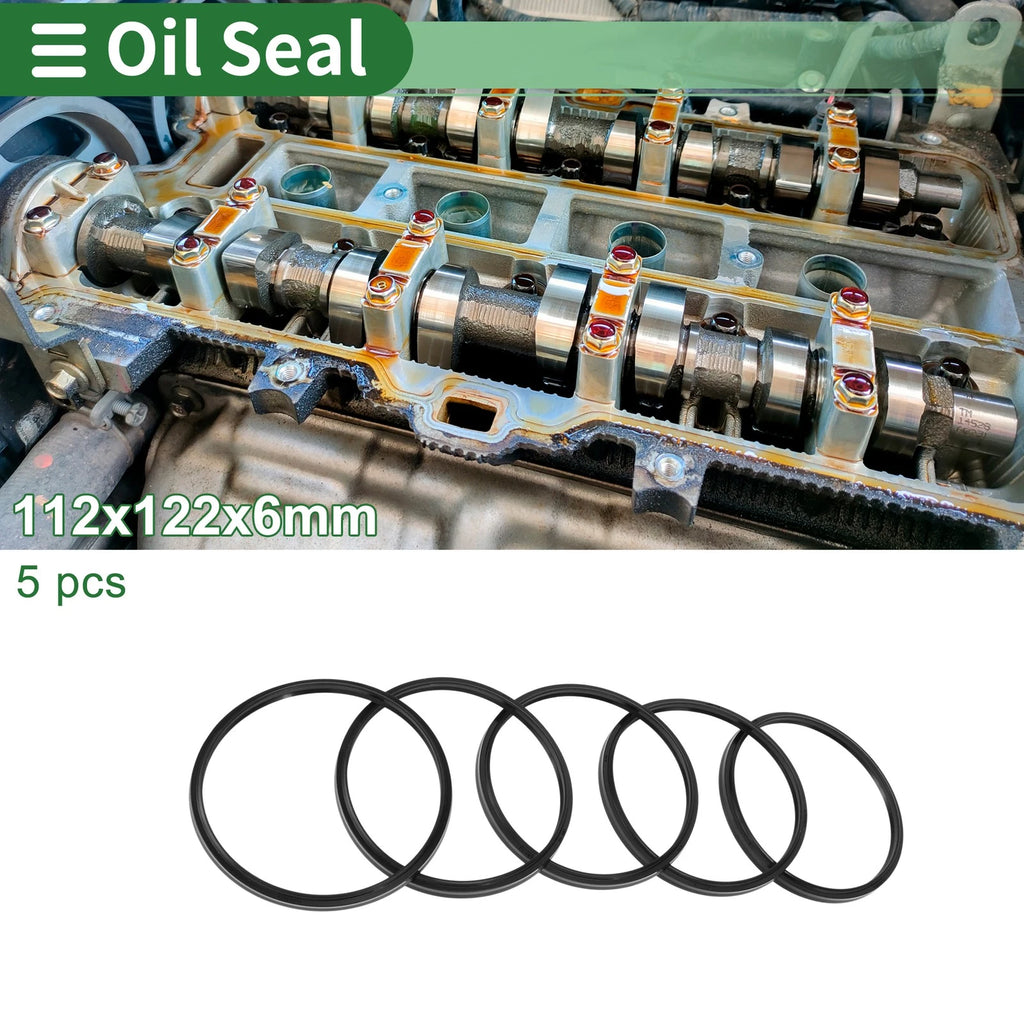 Set of 5 Oil Seal Rotary Shaft Seal NBR Rubber 112x122x6mm