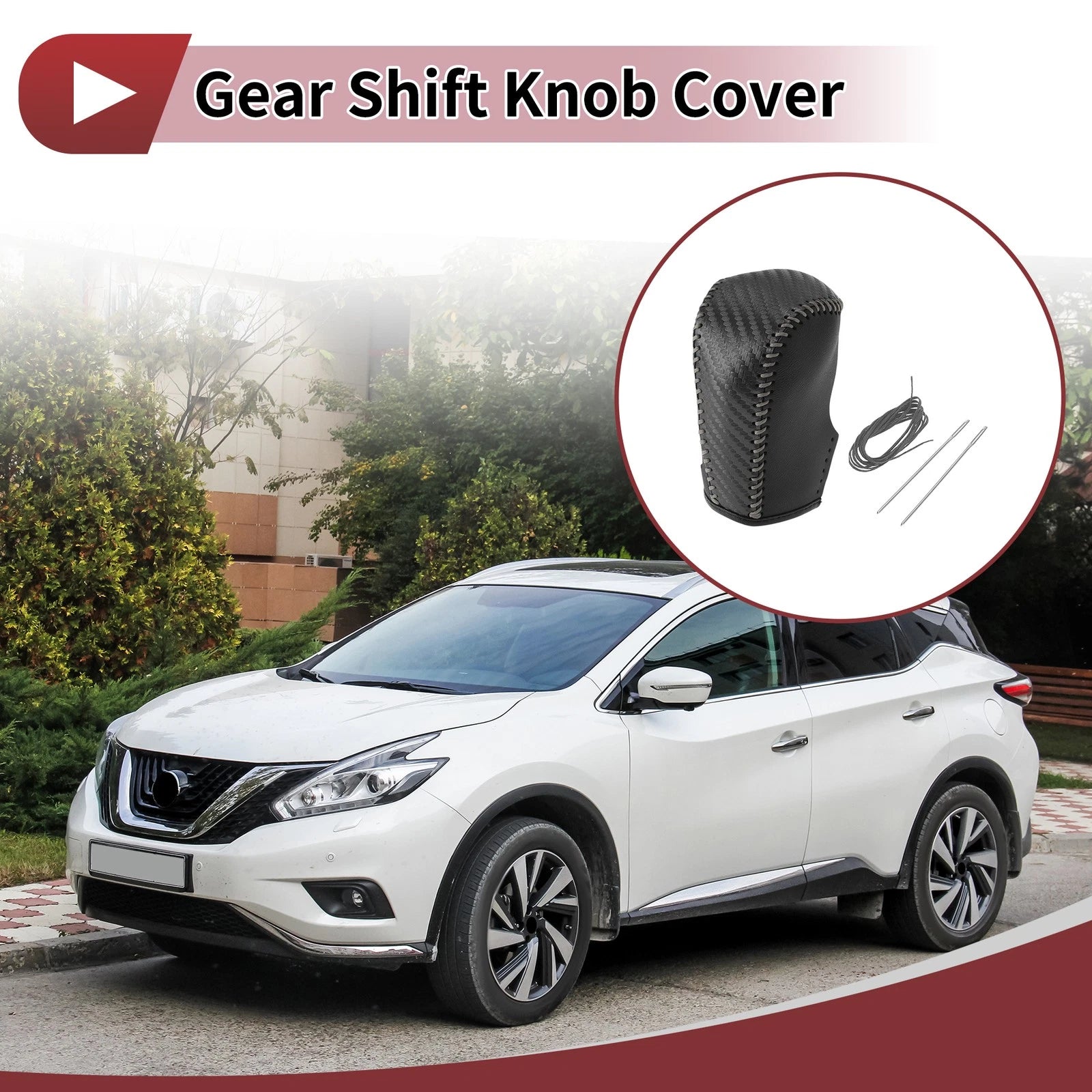 1 Pc Gear Shift Knob Cover for Nissan Murano (2009–2013) Black Gray