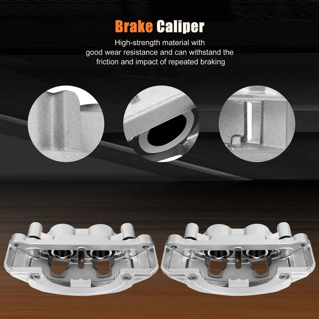 Front Brake Calipers w/ Brackets Dual Piston for GMC Sierra 2500 3500 HD (2011–2017)