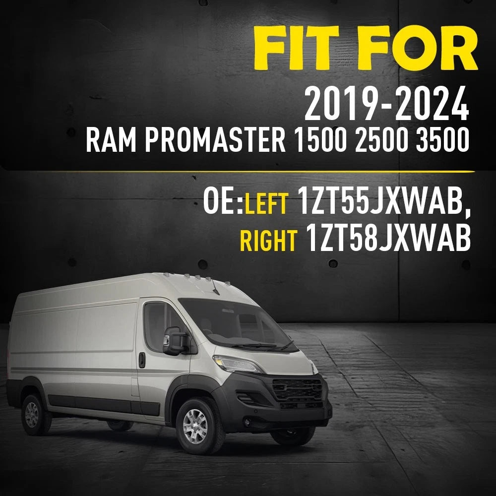 Set of 2 Door Trim Molding for Ram ProMaster (2019–2024) Black