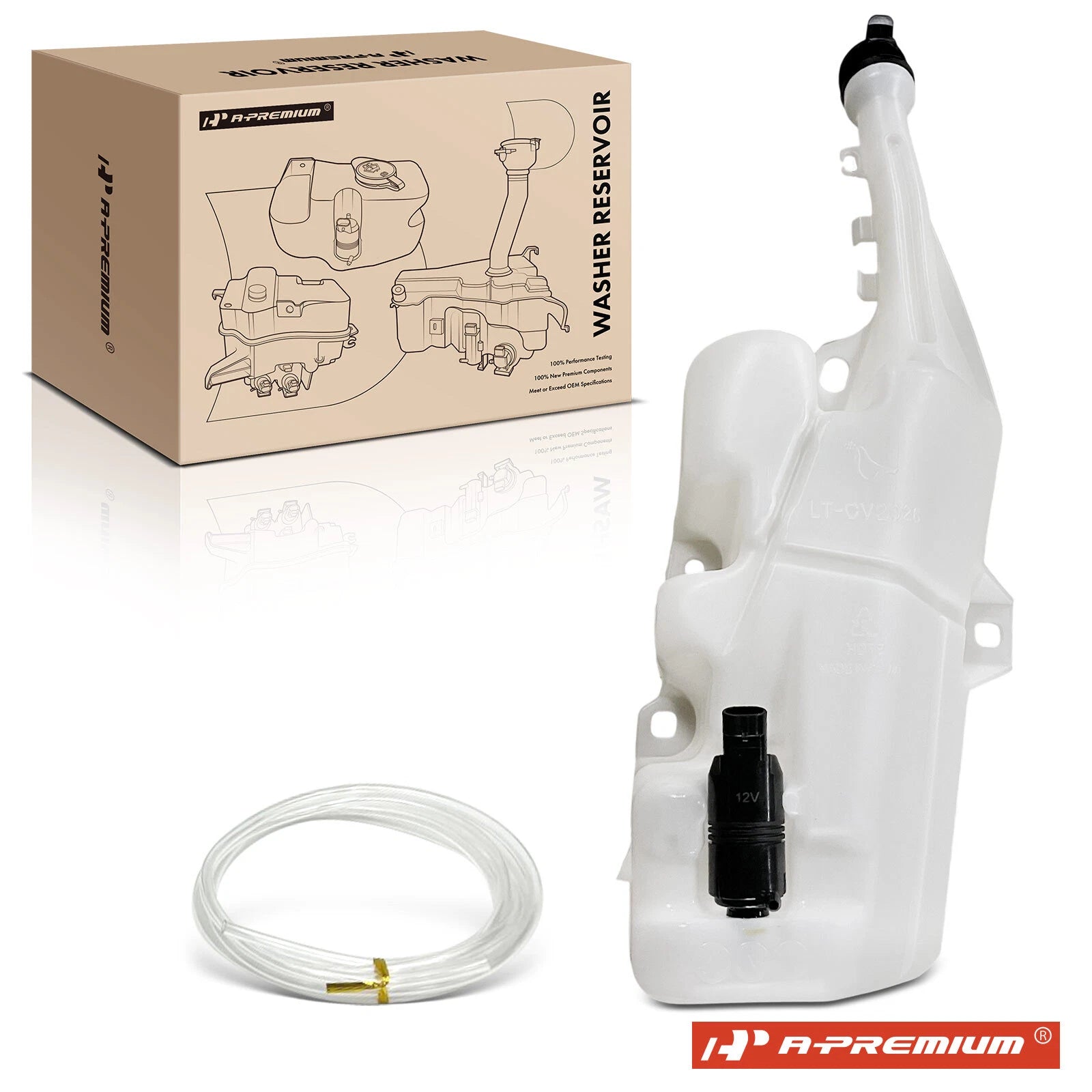 Windshield Washer Reservoir Tank with Cap & Pump for Chevy Camaro (2010–2015)