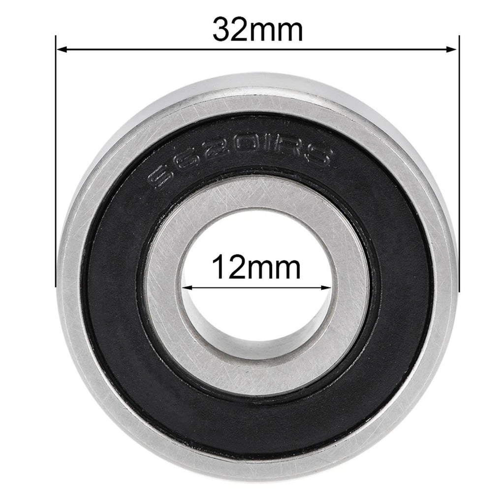 Set of 2 S6201-2RS Deep Groove Ball Bearings 12x32x10mm Double Sealed