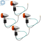 Set of 4 Chrome Motorcycle Turn Signal Blinkers for Honda Suzuki Yamaha