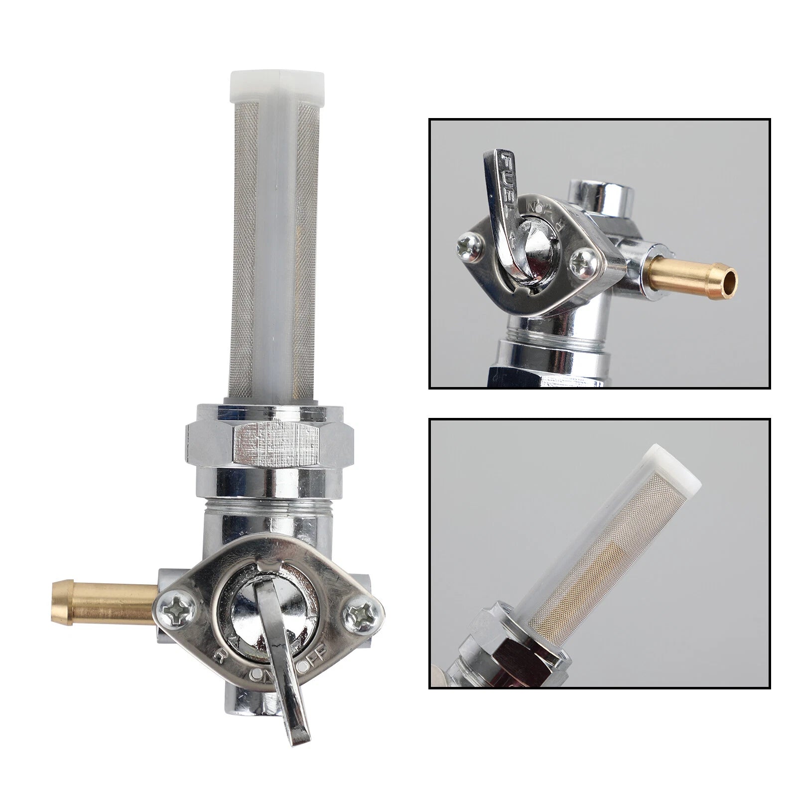 Fuel Valve Petcock Left Outlet for Sportster Big Twin (1975–Present) 13/16"