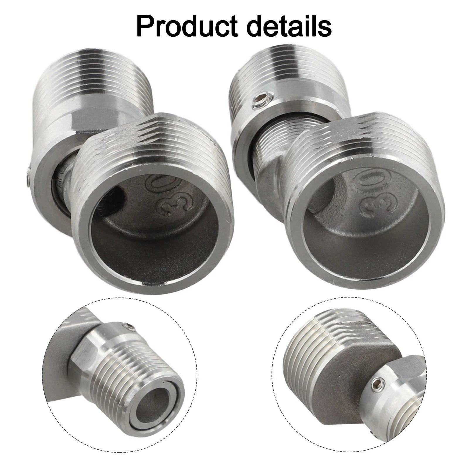 2X 304 Stainless Steel Shower Faucet Adapter with Rotatable Features