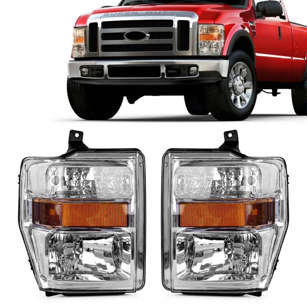 Pair Headlights for Ford F250 F350 F450 F550 Super Duty (2008–2010)