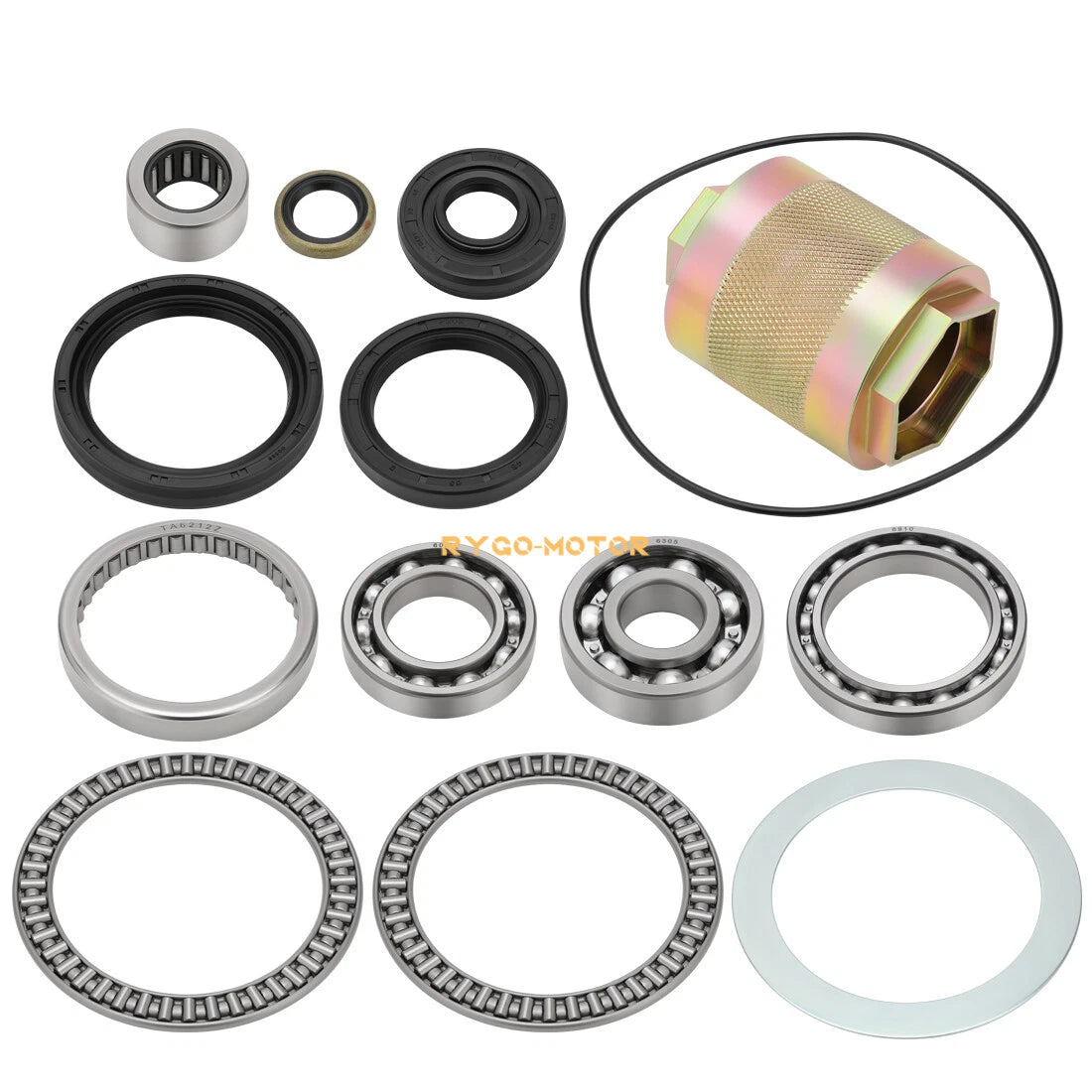 Front Differential Bearing Seal Kit with Nut Tool for Kawasaki Brute Force 650 750 (2005–2022)