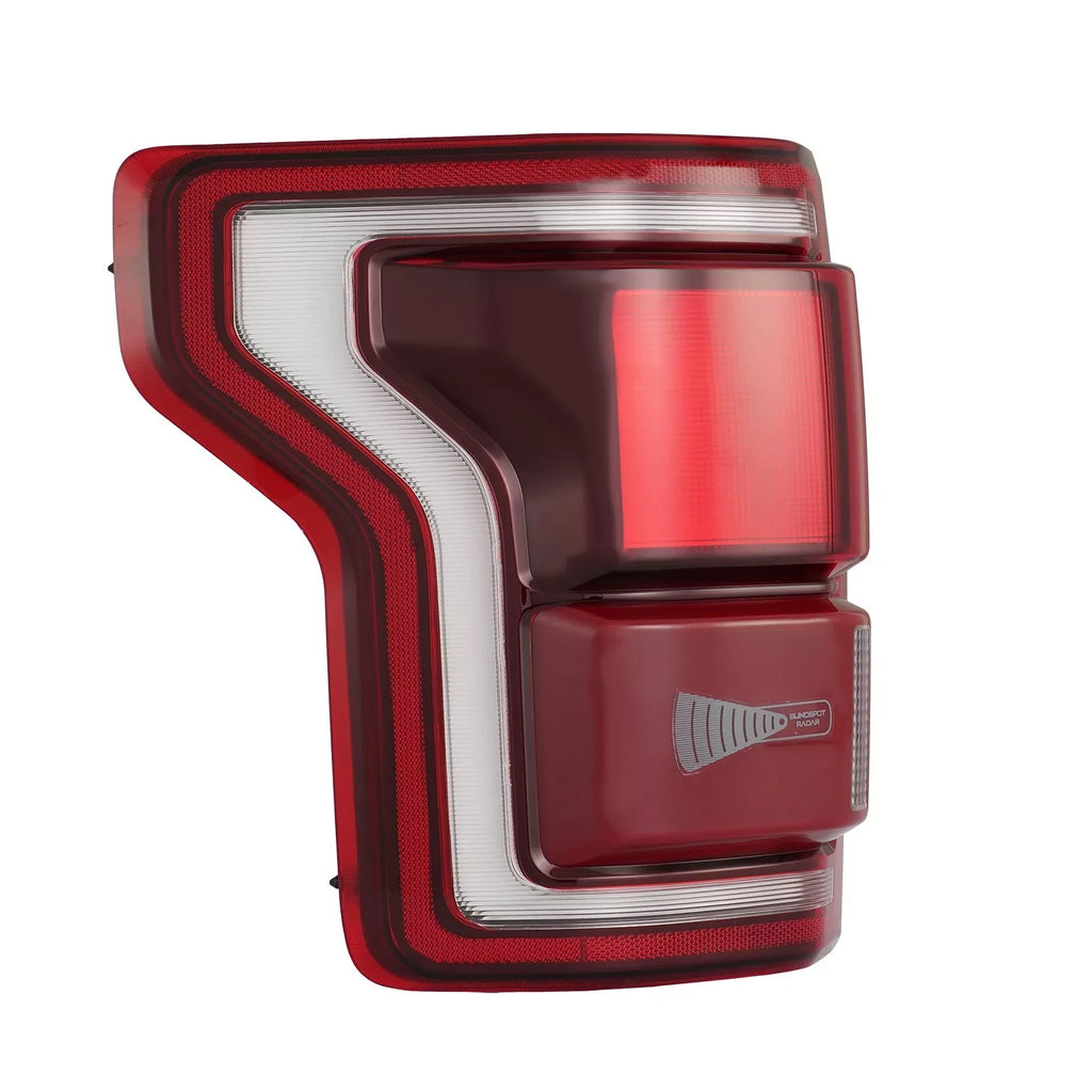 LED Tail Lights Pair for Ford F-150 (2017–2020) w/ Blind Spot Smoke Red Lens