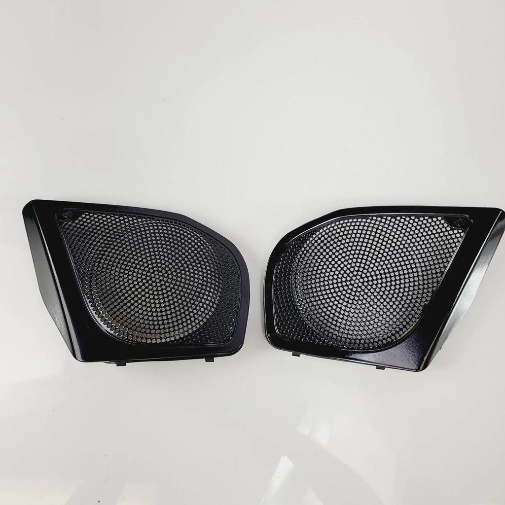 Set of 2 Gloss Black Grills for Harley-Davidson Road Glide (OEM 76001323, 76001324)