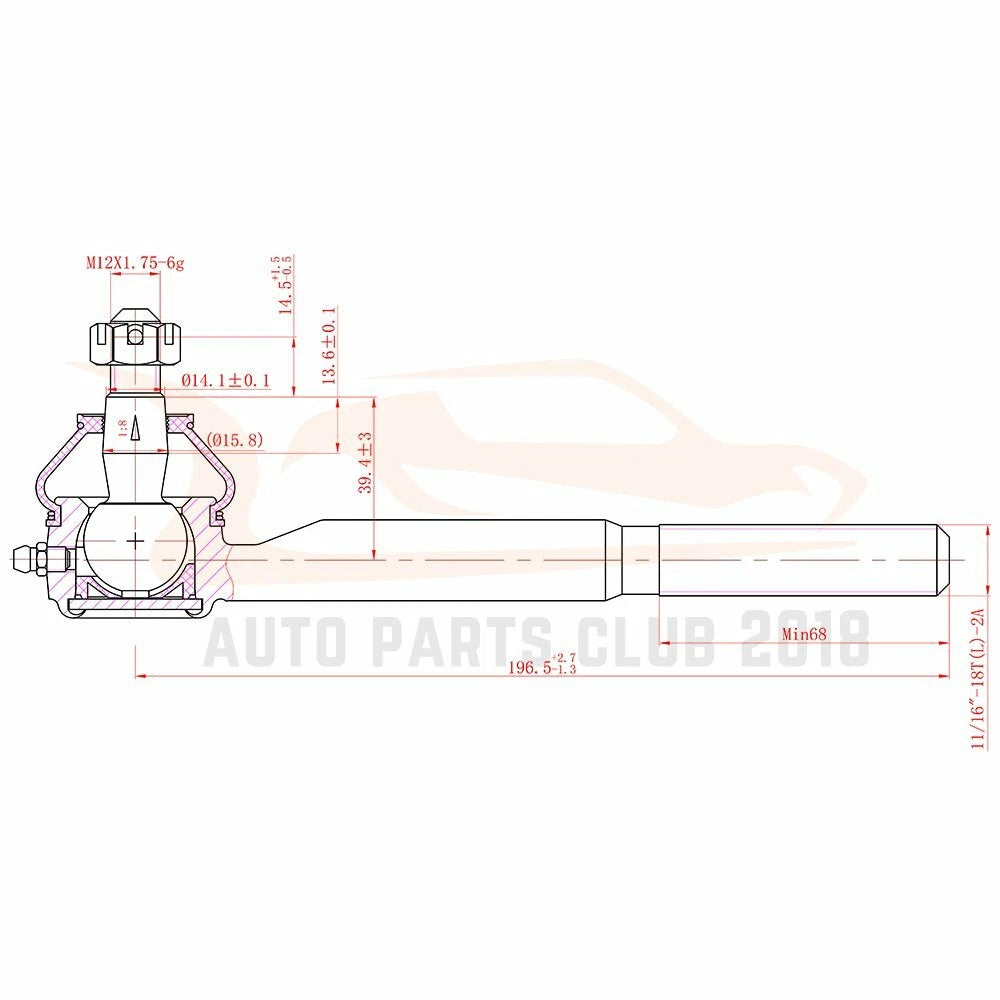 Set of 14 Suspension Tie Rod Ends for GMC C1500 Chevrolet C1500 (1988–1991)