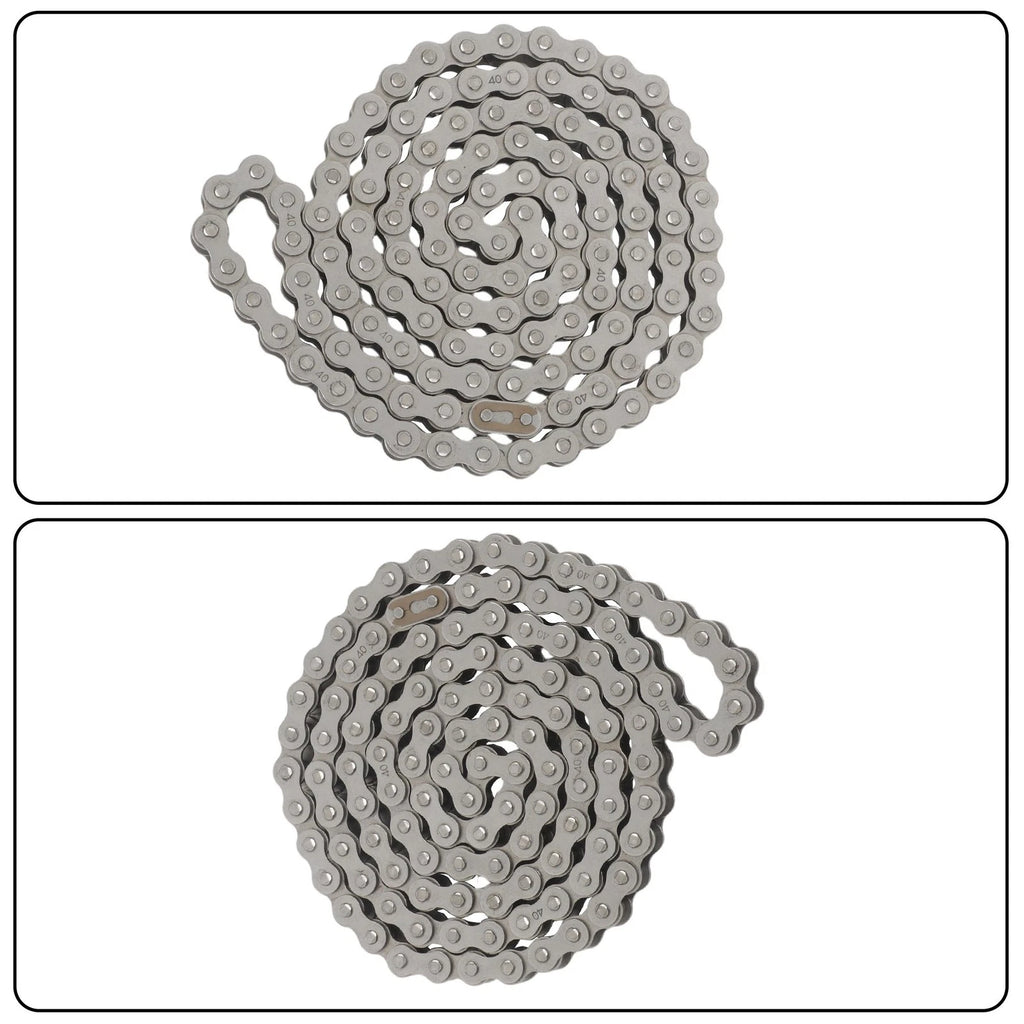 Set of 40 Roller Chain with 2 Connecting Links for Various Applications (5 ft)