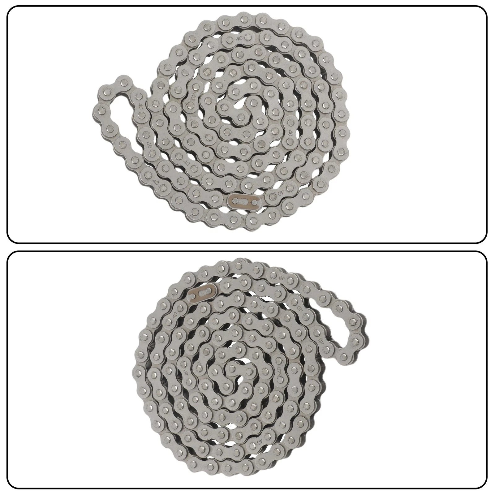 Set of 40 Roller Chain with 2 Connecting Links for Various Applications (5 ft)