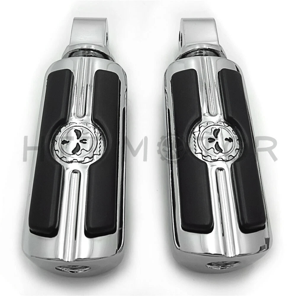Chrome Gear Skull Footpeg for Harley Softail Slim FLSL Breakout FX (2018–2023)