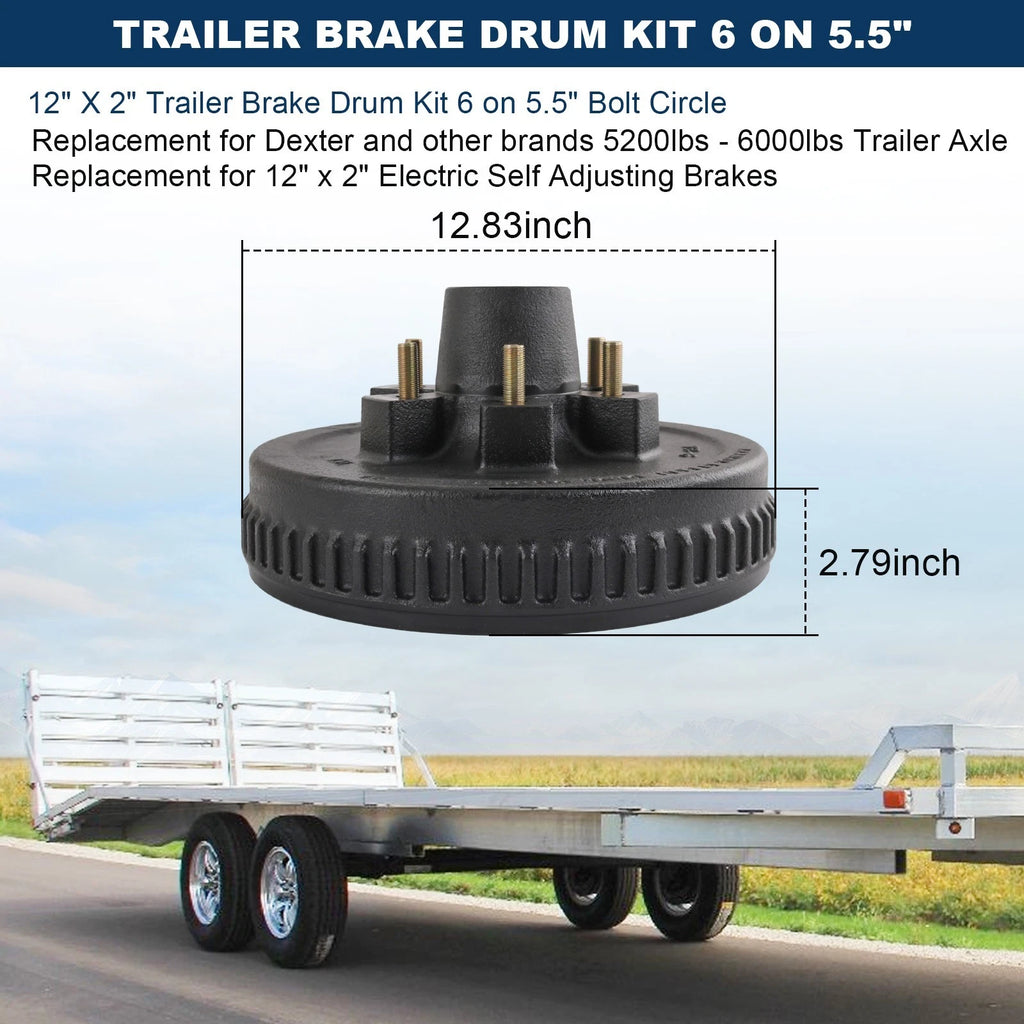 Brake Drum Kits for 5200-6000lbs (6 on 5.5" Bolt Circle)