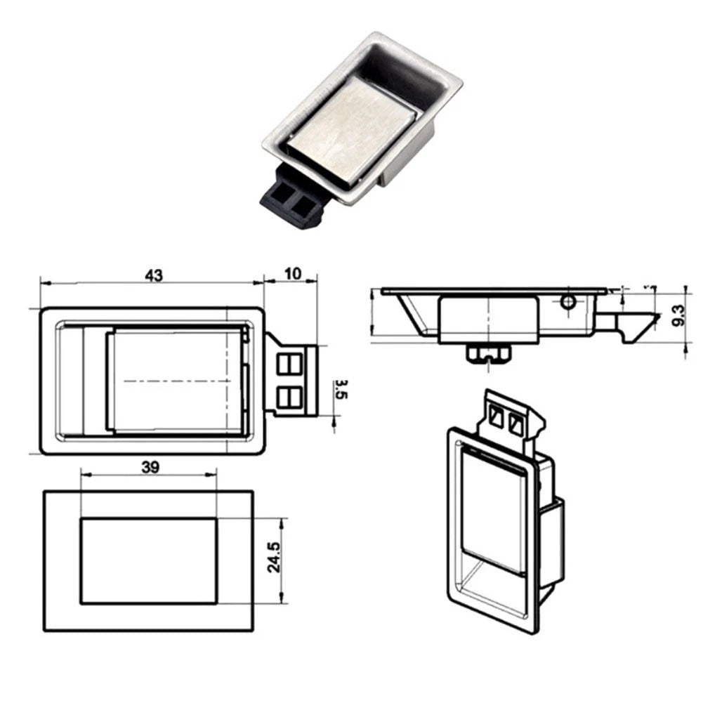 Paddle Handle Latch for RV Toolboxes (Stainless Steel)