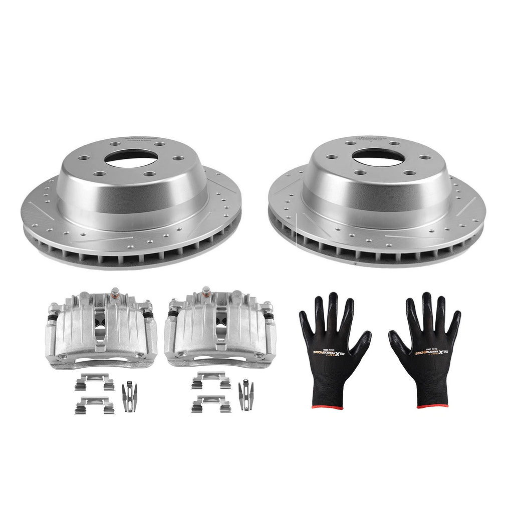 Set of 2 Rear Brake Rotors and Calipers for Cadillac Escalade ESV (2003–2006)