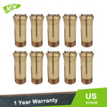 Set of 10 Brass Collets for Lathe Milling (1/16" 5C)