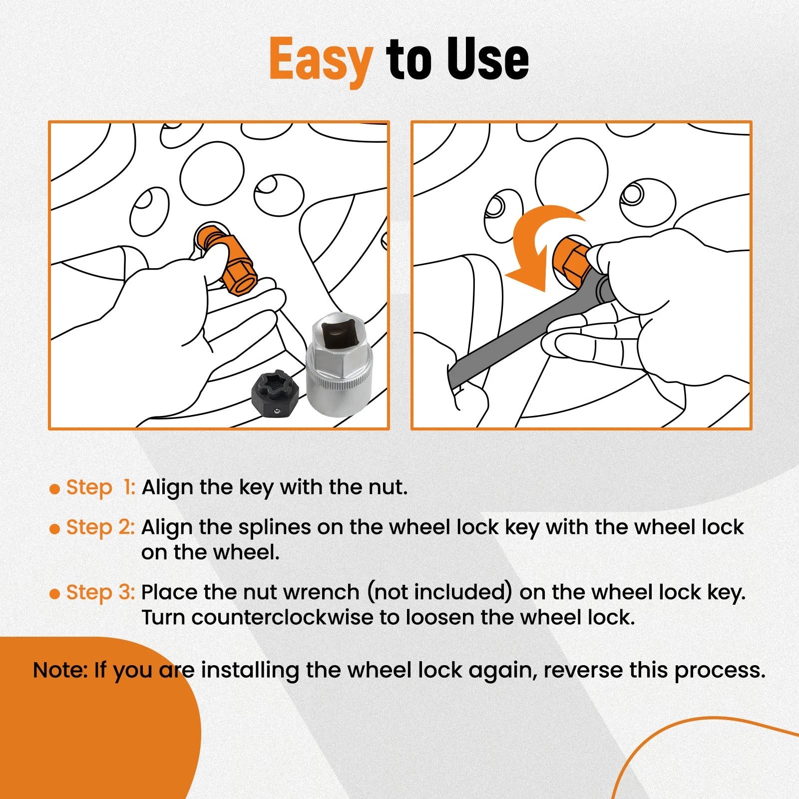 22pc Anti-Theft Wheel Nut Key Socket for VW Golf Jetta Beetle Passat Tiguan (2000-2023)