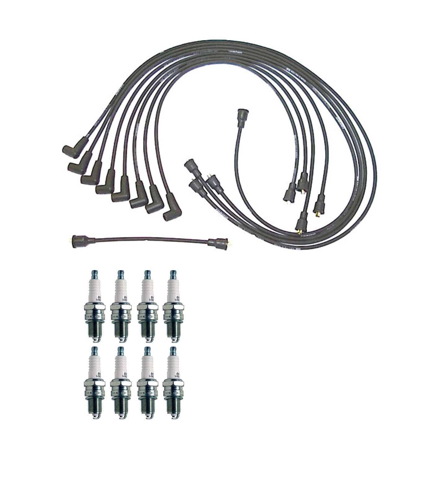 Denso 7mm Wire Set & 8 U-Groove Spark Plugs Kit for Chevrolet GMC V8
