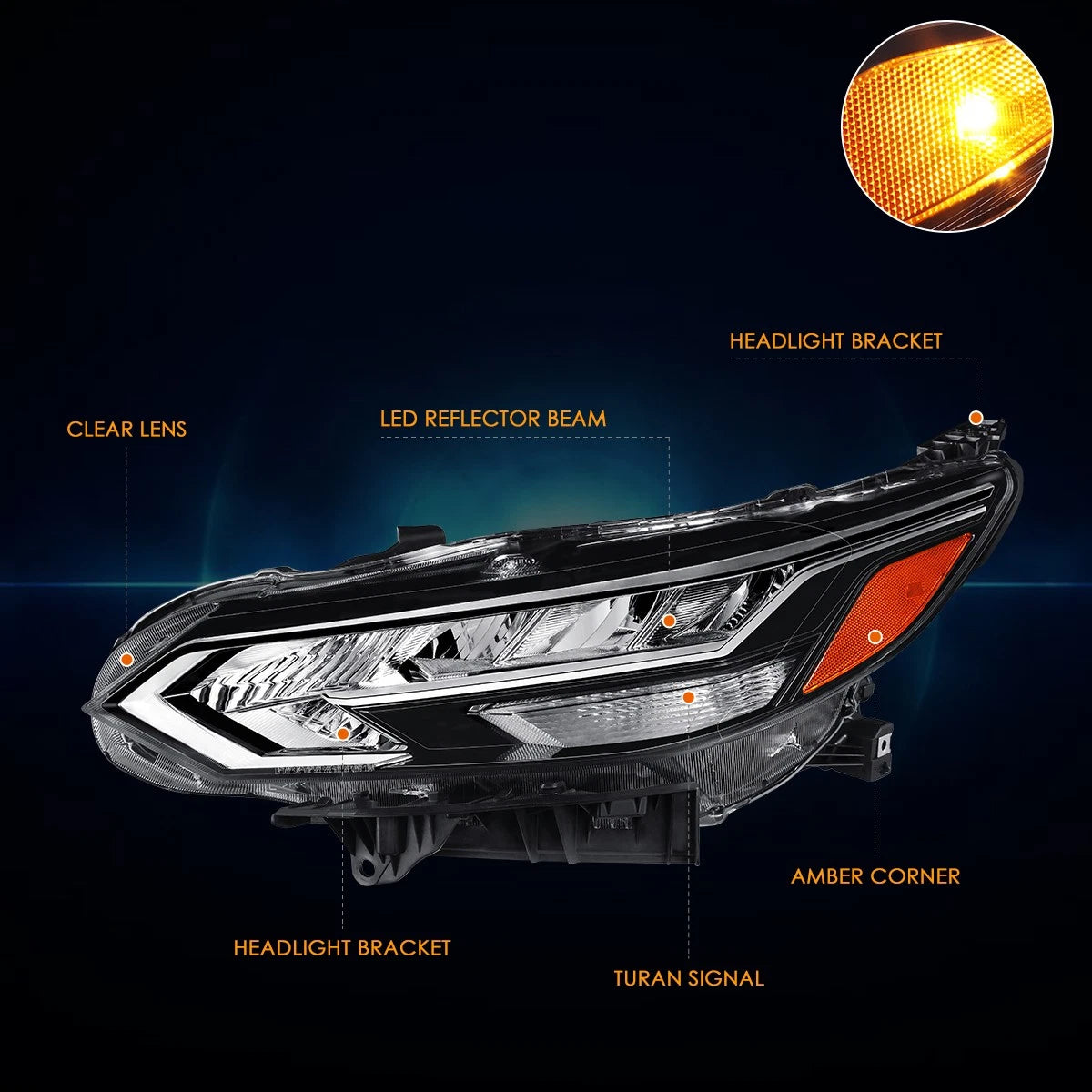 Left Side LED Headlight Lamp for Nissan Sentra (2020–2022)