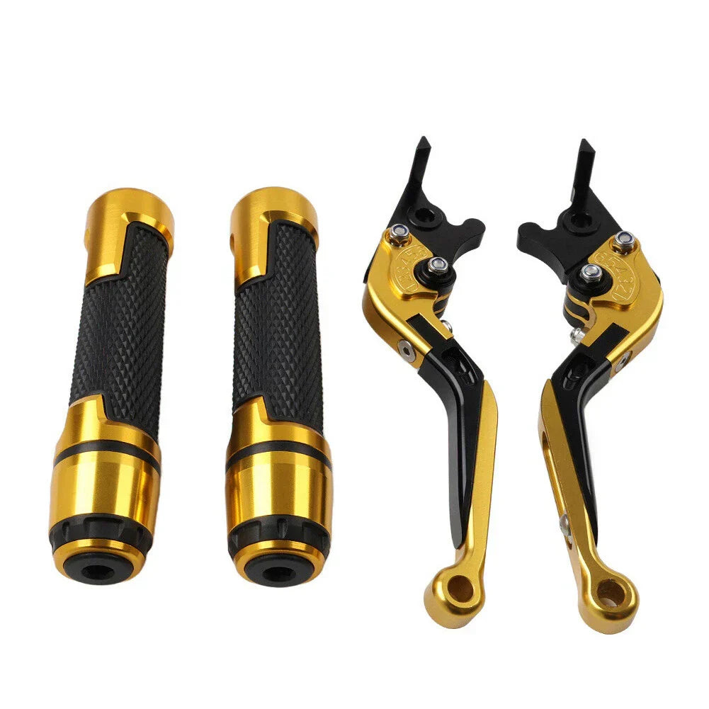 Gold Extendable Brake Clutch Levers & Handlebar Grips for Honda CBR1000RR (2004-2023)