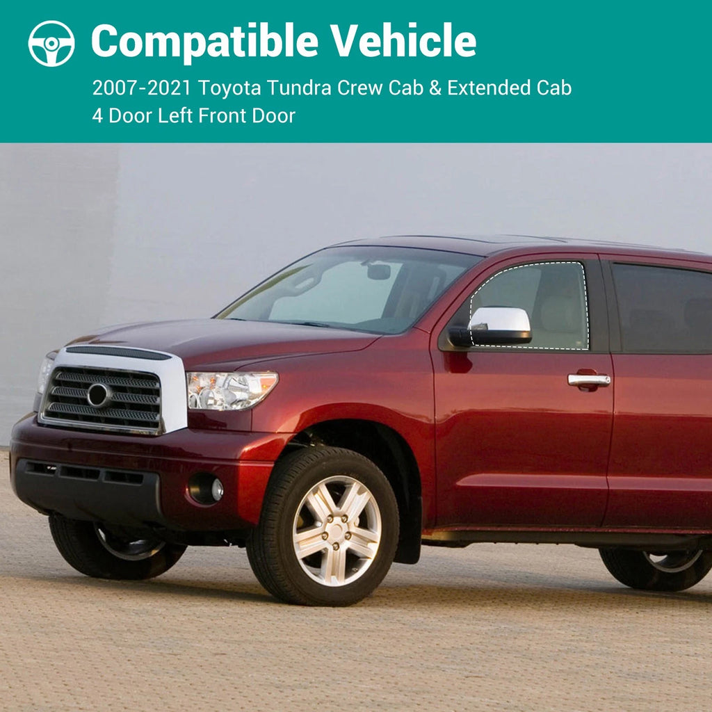 Driver Side Front Door Window Glass for Toyota Tundra (2007–2021)
