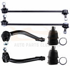 Set of 6 Front Suspension Ball Joints Tie Rods for Hyundai Santa Fe (2001–2012)