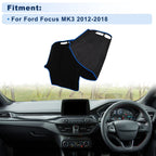 Dash Cover for Ford Focus MK3 (2012–2018) Polyester Black with Blue Edge