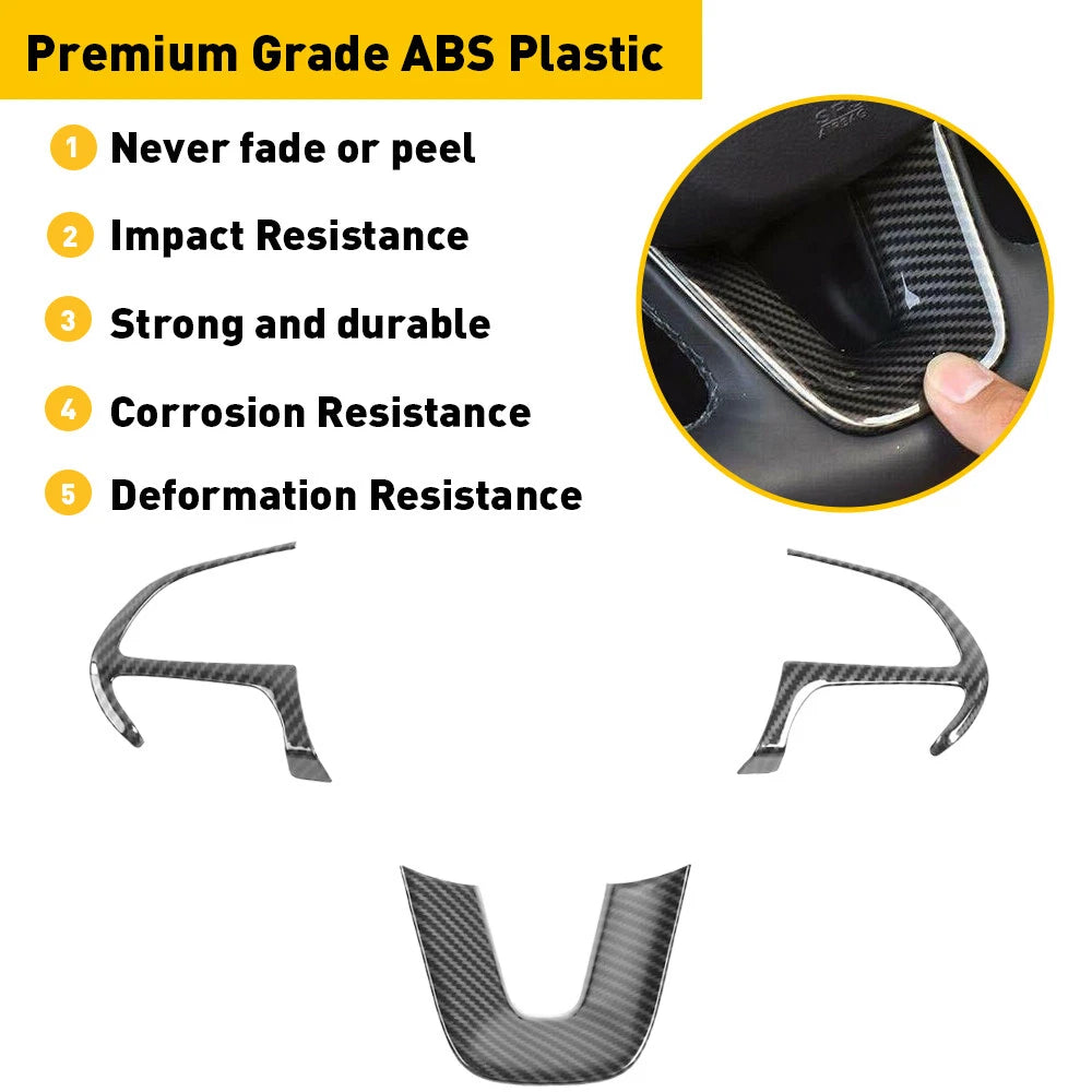 Carbon Fiber Steering Wheel Trim for Dodge Challenger Charger (2015â2023)