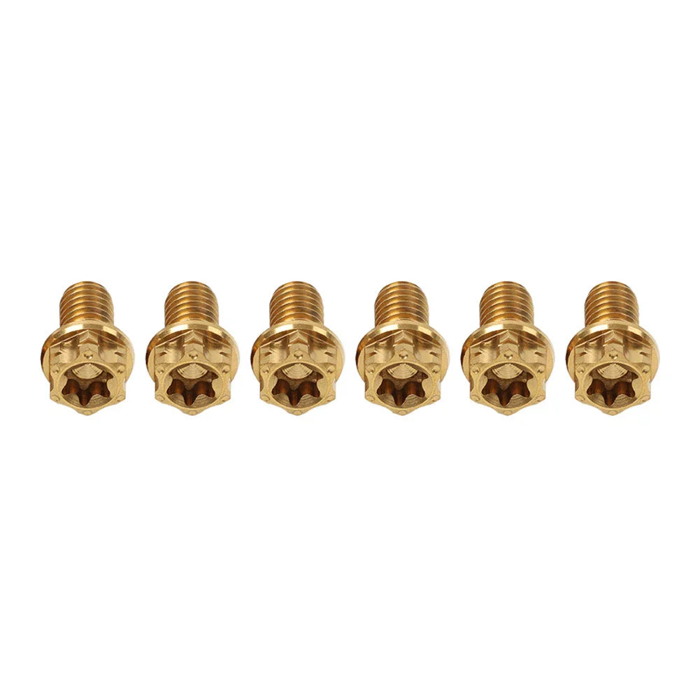 6pcs M6x30mm Titanium Torx Head Flange Bolts for Bike Motorcycle